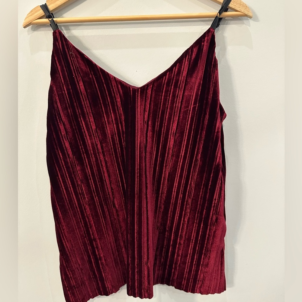 Tart maroon Velvet Spaghetti strap camisole tank | XSmall